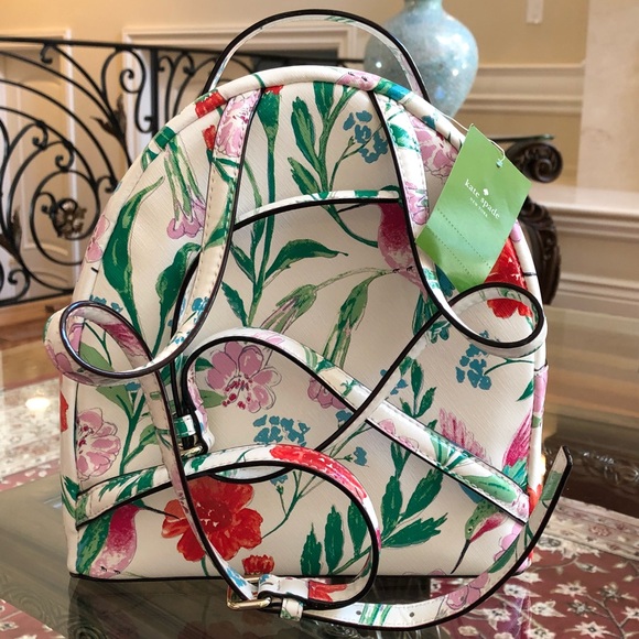NWT, Kate spade Hummingbird floral backpack&Wallet - Picture 4 of 8